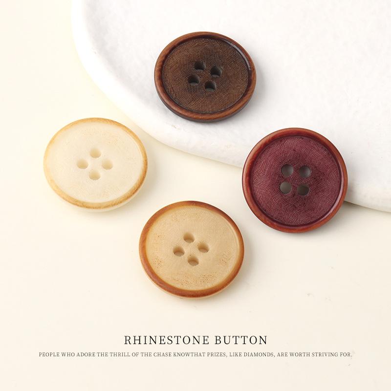 5pcs Laser Natural Fruit Buttons High-End Blazer Burnt Edge Buttons Cotton And Linen Shirt Cardigan Button Accessories