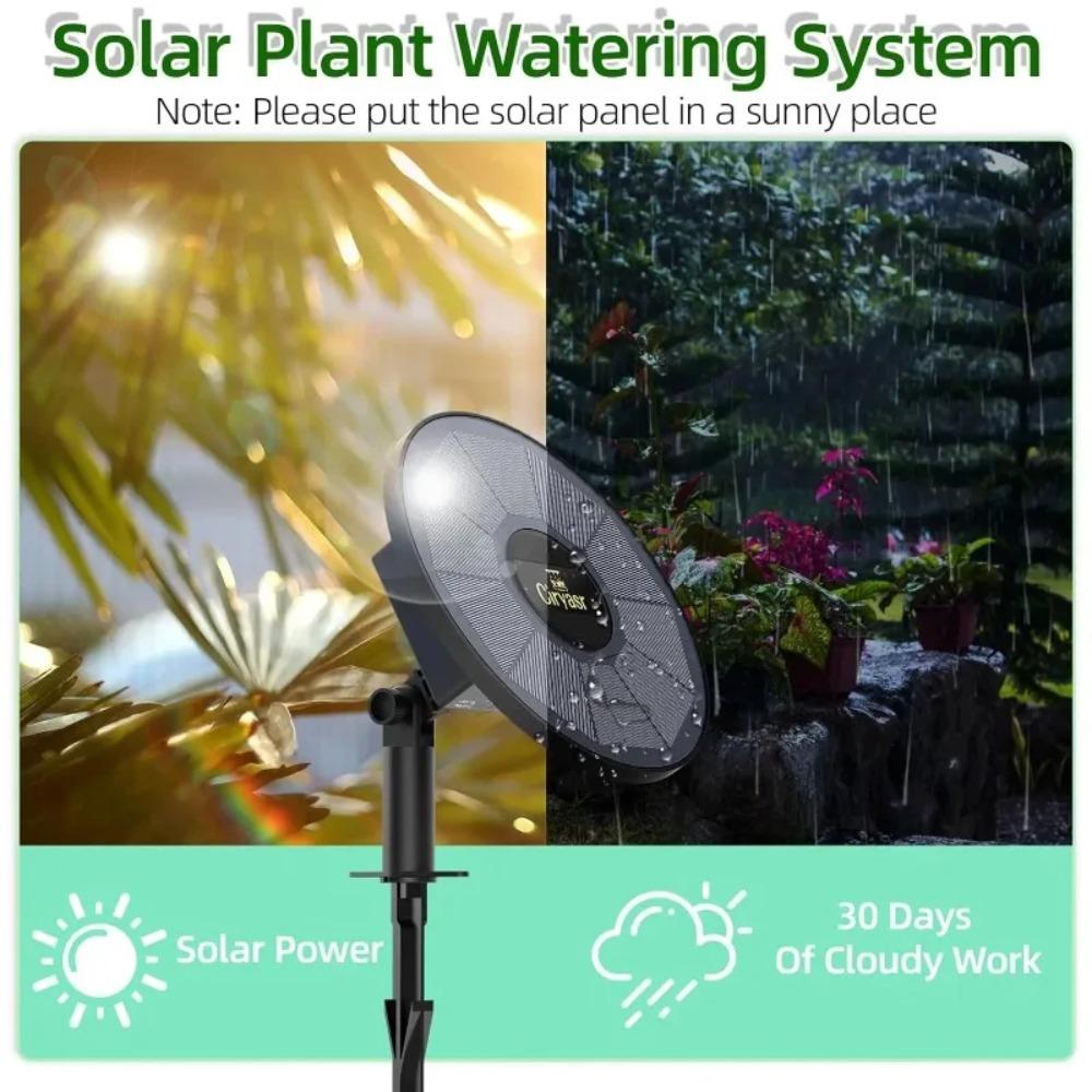 Solar Powered Water Dispenser Garden Drip Irrigation System Balcony Potted Plant Battery Timed Mode Automatic Irrigation System