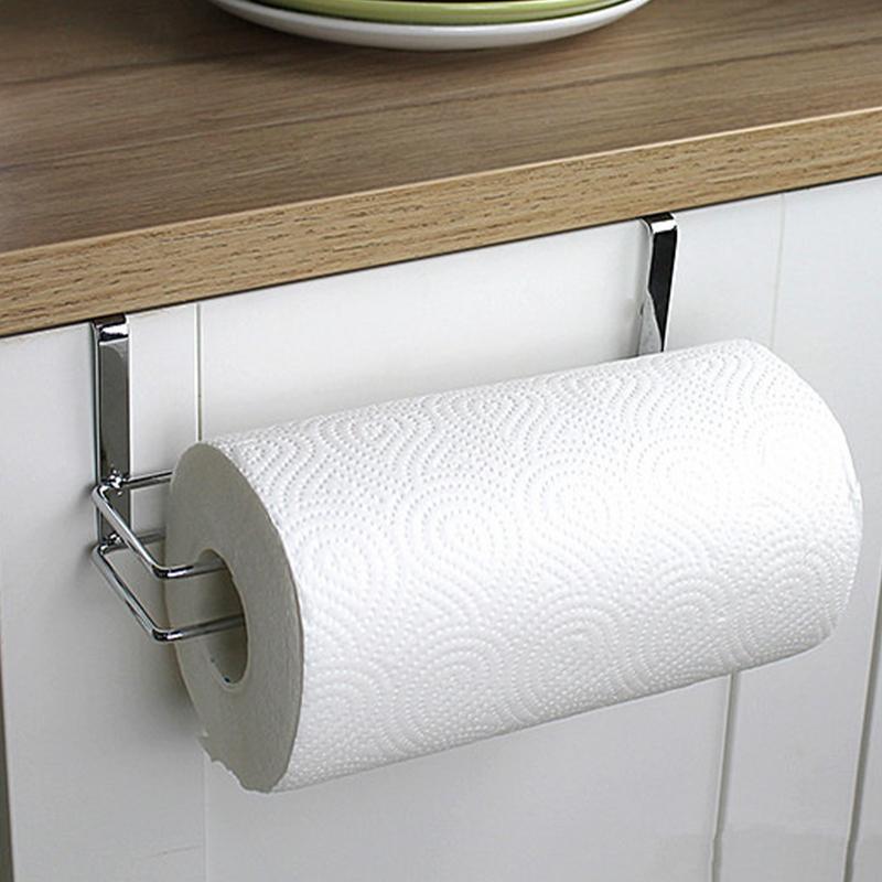 Paper Towel Hanger No Drilling Tissue Storage Hanger Rack Kitchen Paper Towel Storage Organizer Hook For Bathroom Household