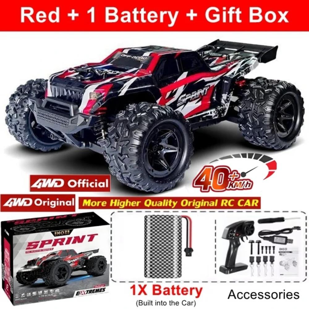 Remote Control Car 4X4 Off Road Monster Truck All Terrain RC Cars 40KPH High Speed 4WD Electric Vehicle Toy Gift for Kid Adult
