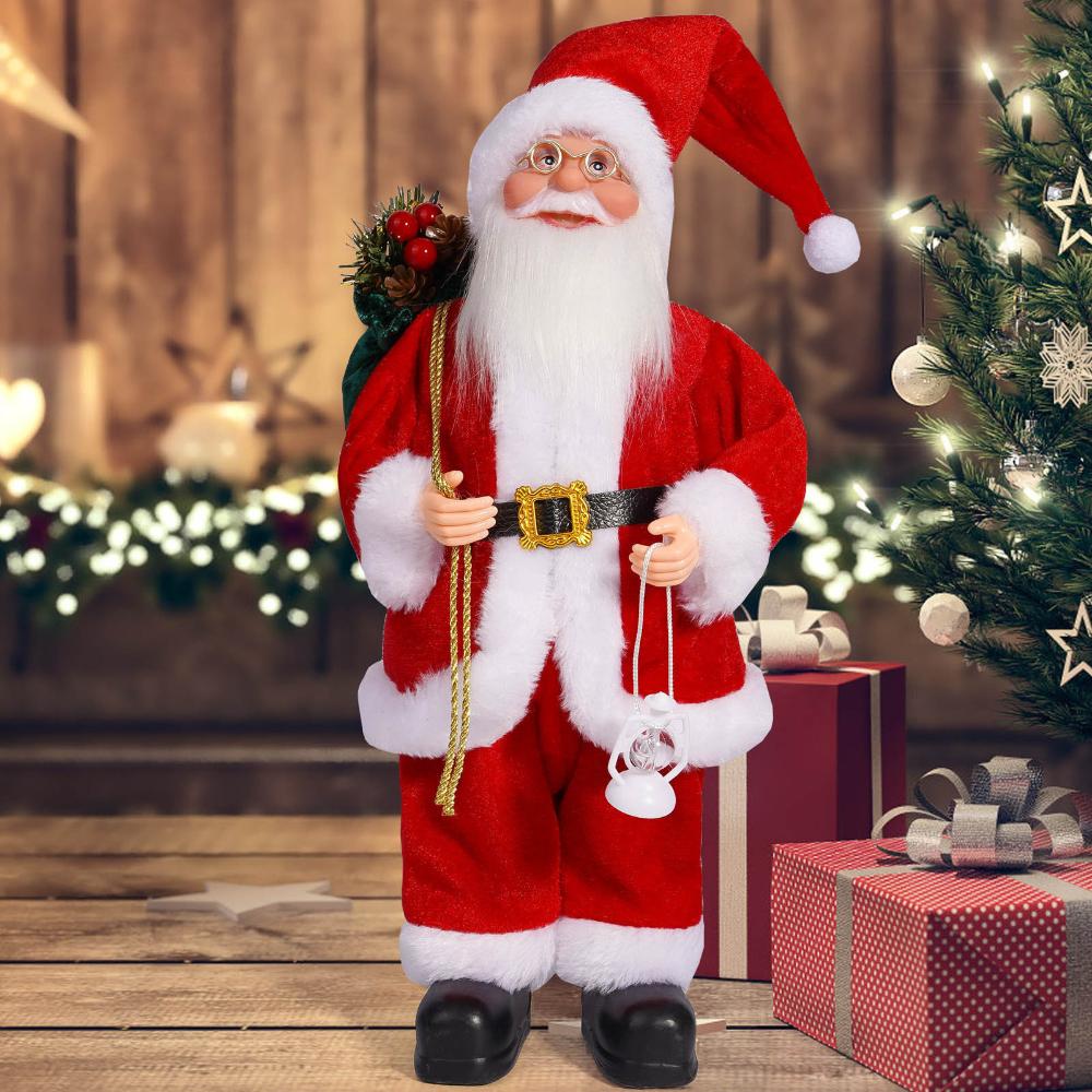 12-Inch Standing Santa Claus Figurine – Christmas Holiday Decor and Gift Ornament