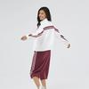Skechers Retro Color Block Striped Warm Fashion Comfortable Stand Collar Zip Jacket Women Jackets White L324W021-0074