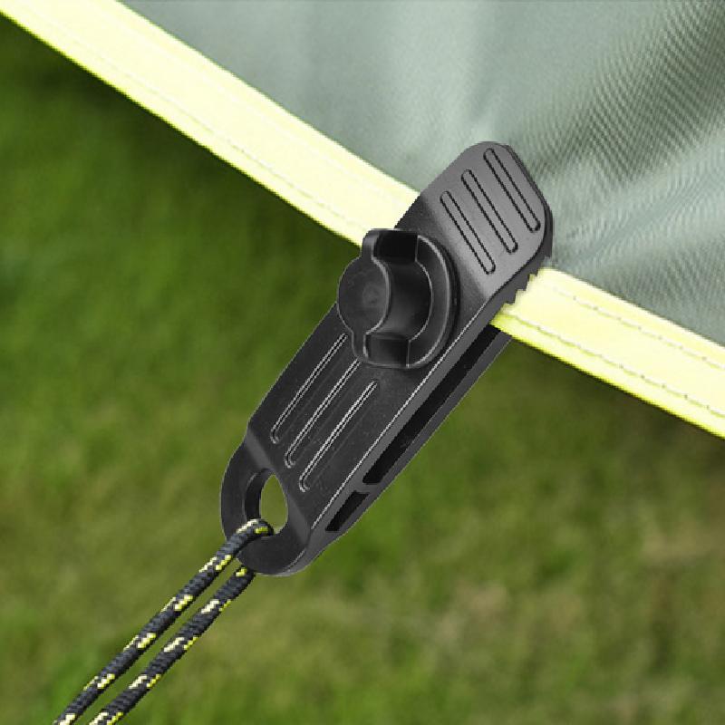 10PCS Outdoor Tarpaulin Clips Camping Tents Awning Wind Rope Clamp Equipment Plastic Clip Buckle Fixed Jaw Grip Hook Accesorios