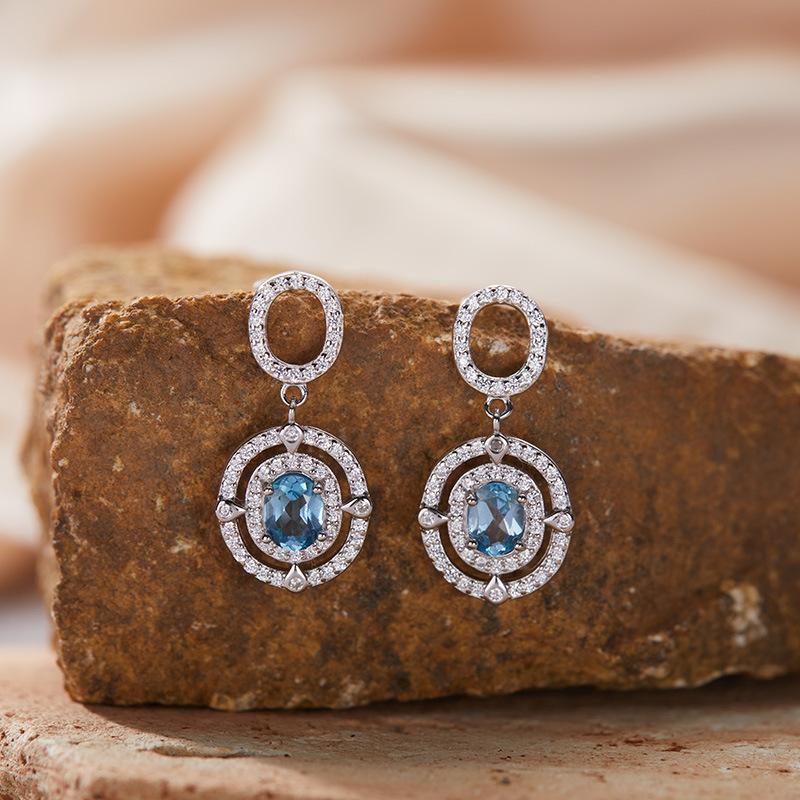 High Sense Light Luxury S925 Sterling Silver Plated 18K Gold Natural Colored Treasure Collarbone Chain Necklace Pendant Niche Jewelry