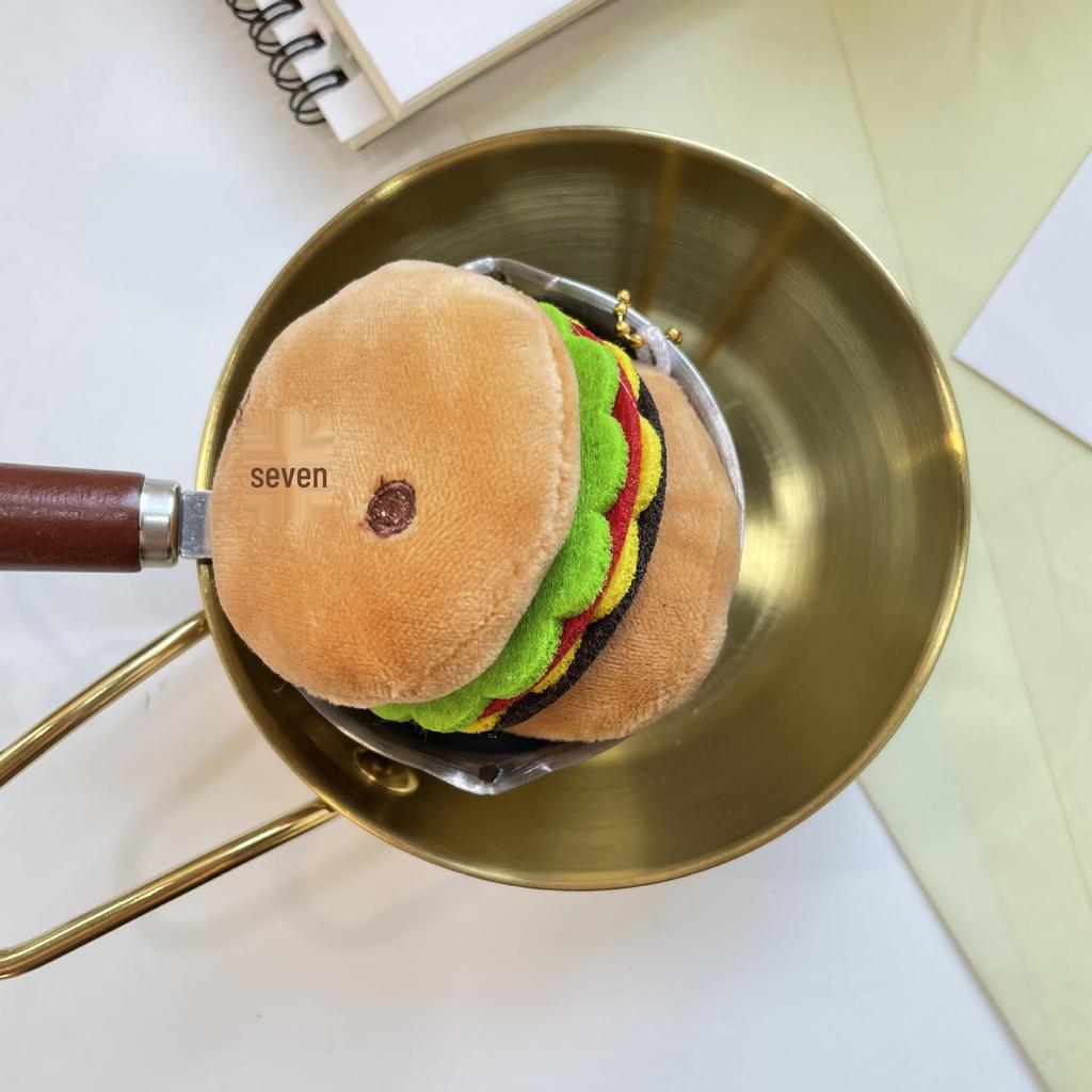 Roztomilý Kreslený Hamburger a Hranolky Plyšový Batoh Přívěsek na Klíče Panenka