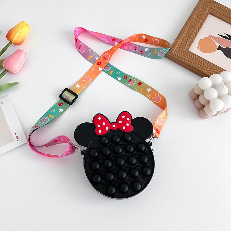 Cute Mini Silicone Sling Bag For Kids With Breathable Waterproof Features Black