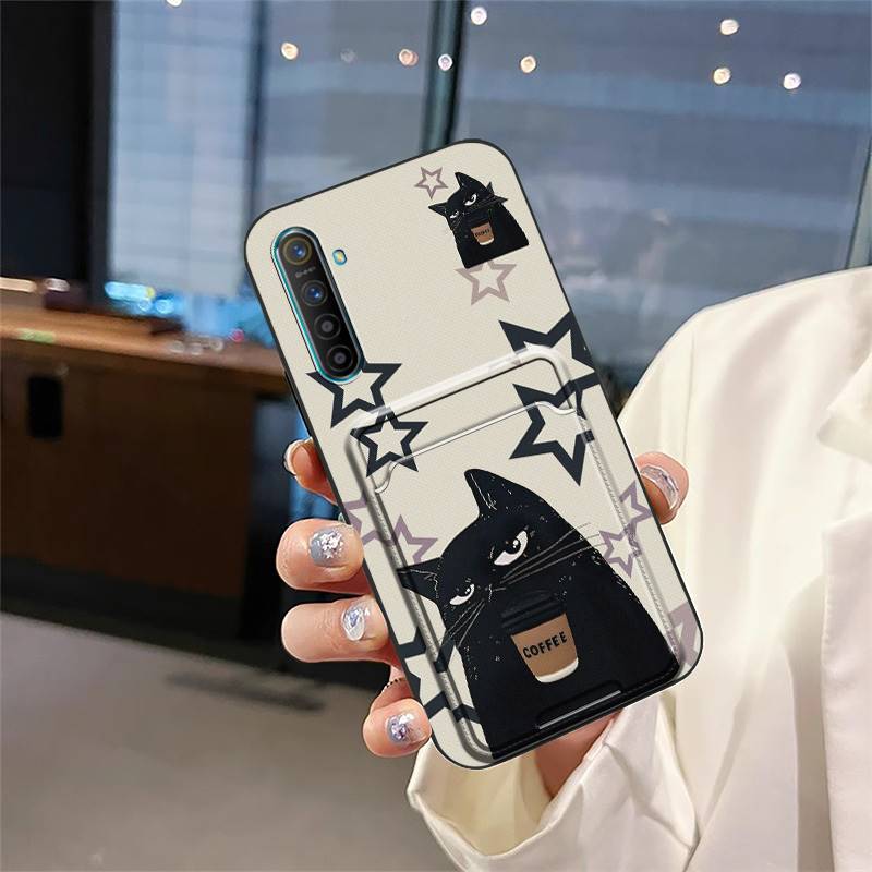 Full wrap Waterproof Phone Case For OPPO Realme X2/Realme XT/K5 Shockproof TPU Cute Card bag protective Card slot Cover