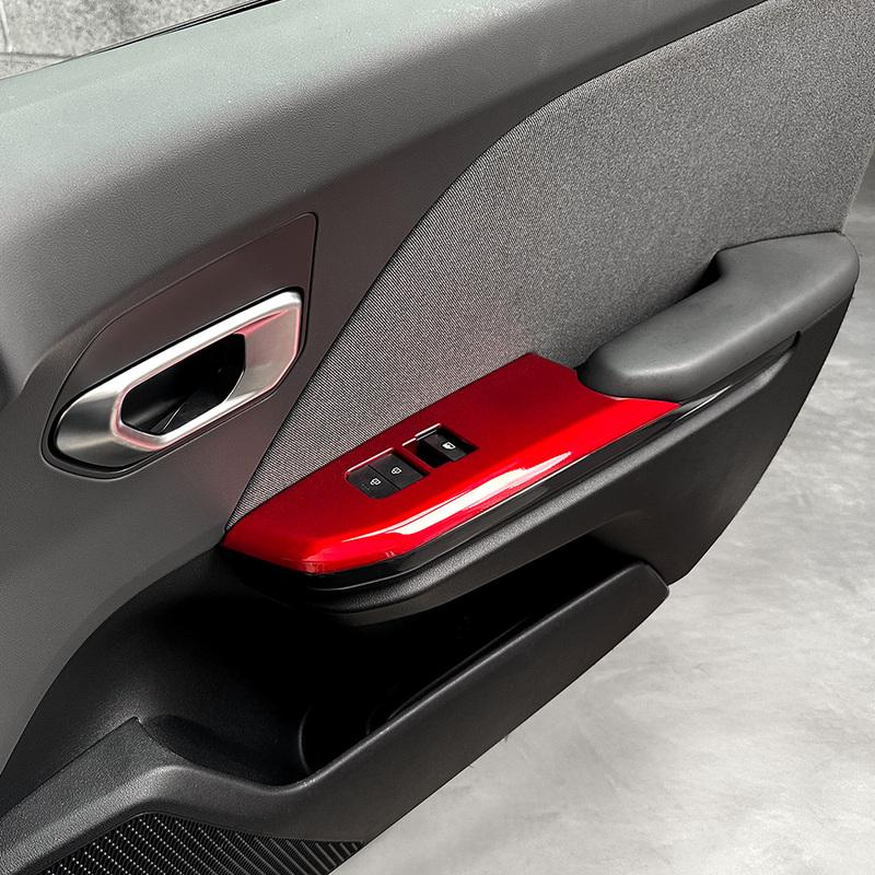 Red Car Window Glass Switch Button Panel Door Handle Armrest Trim Cover For Kia K4 2024 2025 2026 LHD