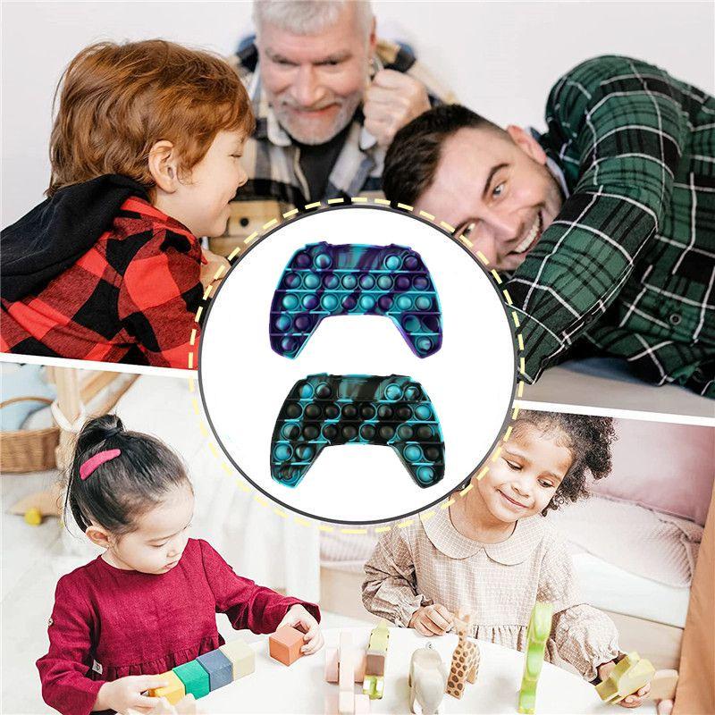 Vibrant Tie-dye Game Controller Push Bubble Sensory Fidget Toy For Stress Relief