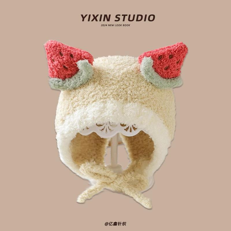 Babymütze Herbst und Winter super süße Baby warme Plüschmütze Jungen und Mädchen gestrickte winddichte Kinder-Pullovermütze Tide