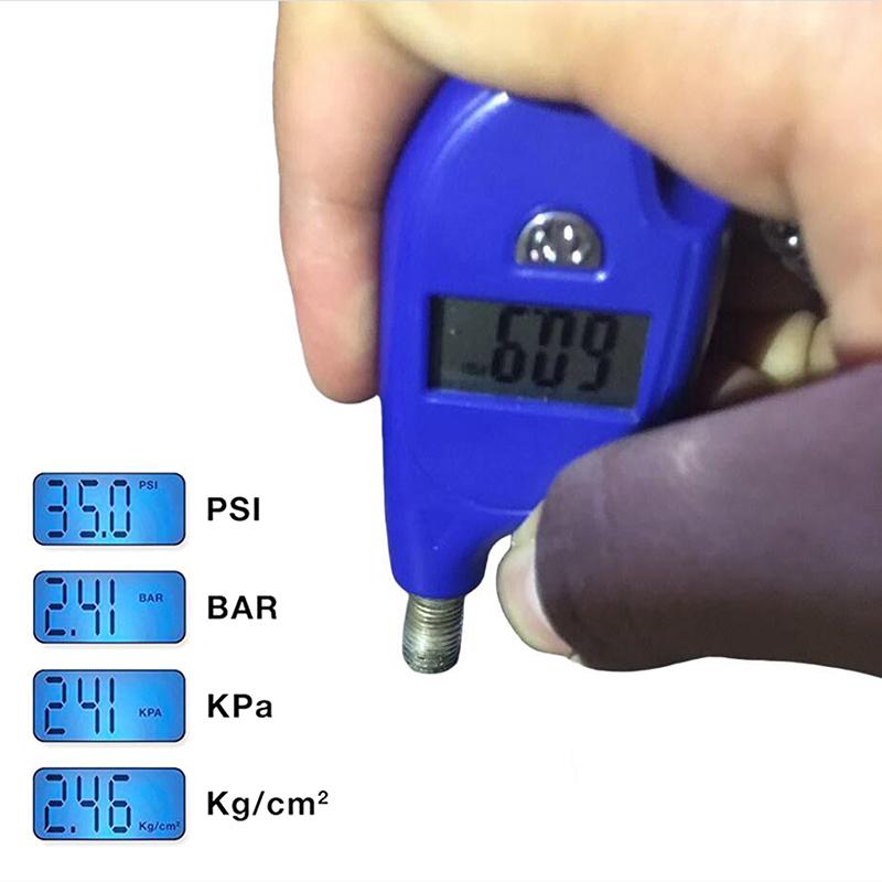 1Pc Tire Gauge Digital Lcd Display Car Tire Air Pressure Tester Meter Auto Car Motorcycle Tire Safety Alarm Mini Keychain Style