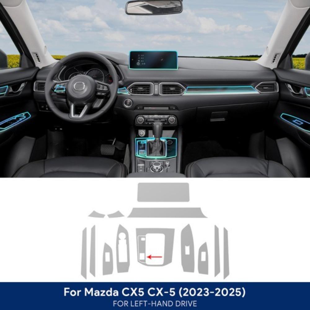 For Mazda CX 5 2023-2025 Invisible Interior TPU Film Full Set Gear Shift Buttons Protective Layer Car Modification Accessories h6