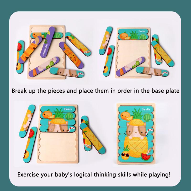Montessori Toys 2 Years Wooden Puzzles For Kids Chid Baby Learning Education Child Game Montessori 3D Puzzle Childrens 2 3 Years