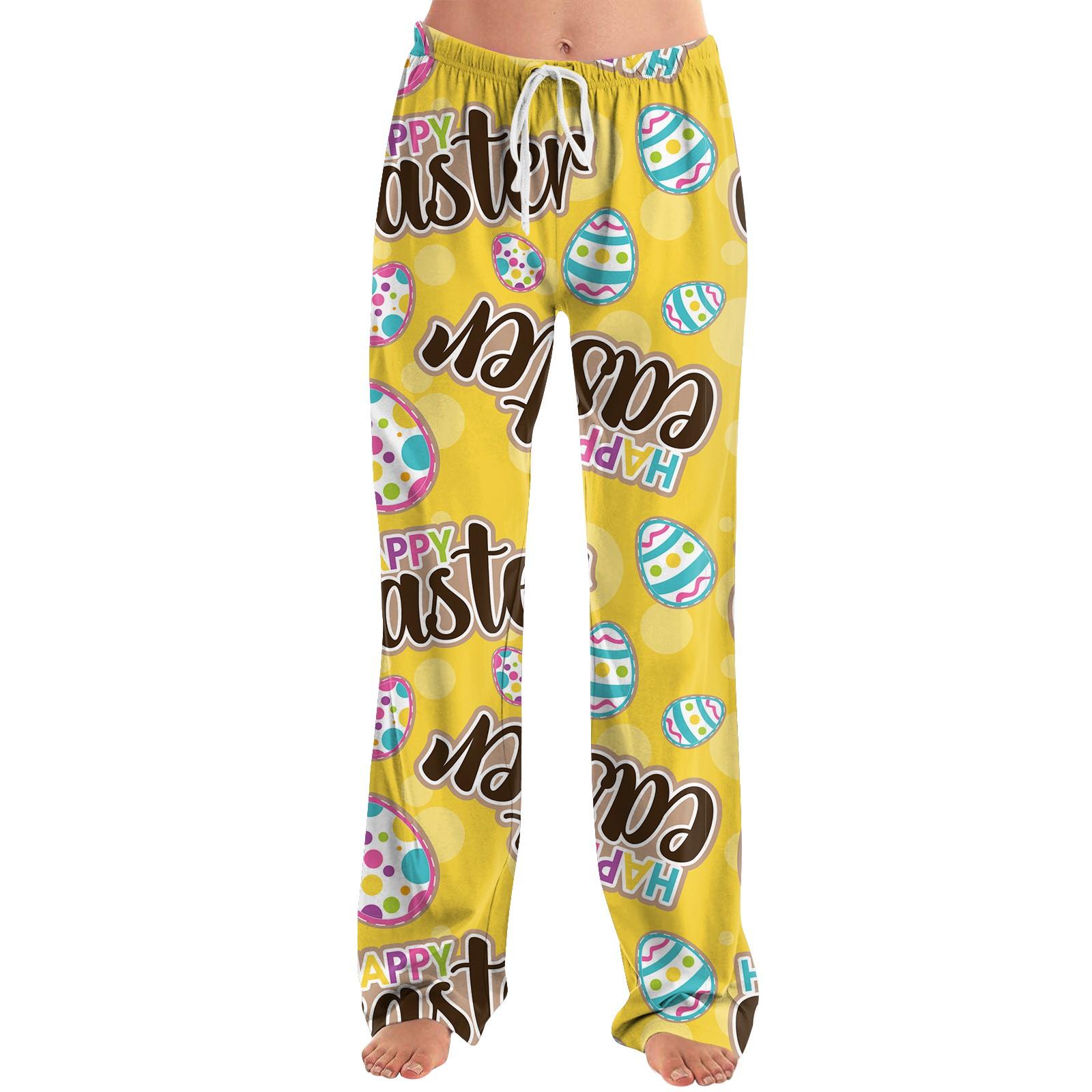 

Женские модные свободные повседневные брюки с пасхальным принтом L розовый