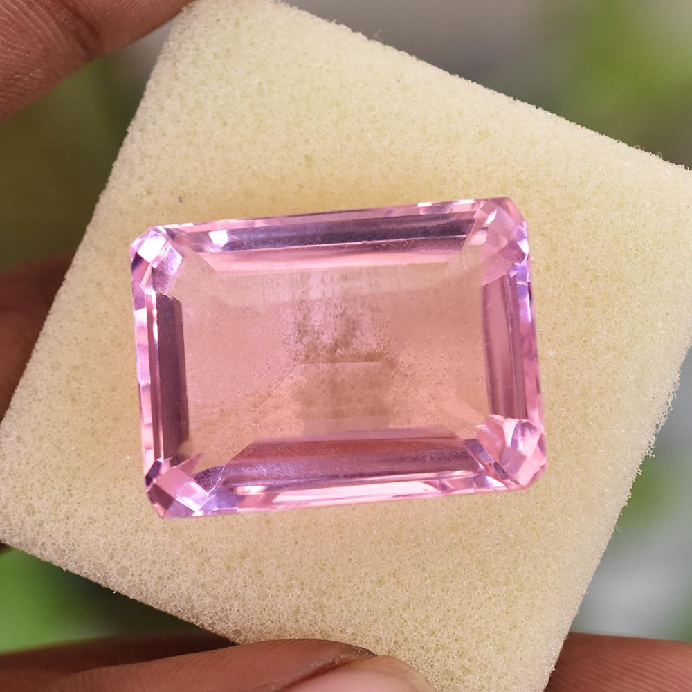 RARE Pink NATURAL Brazilian Topaz 75 Ct Emerald Cut CERTIFIED Loose Gemstone