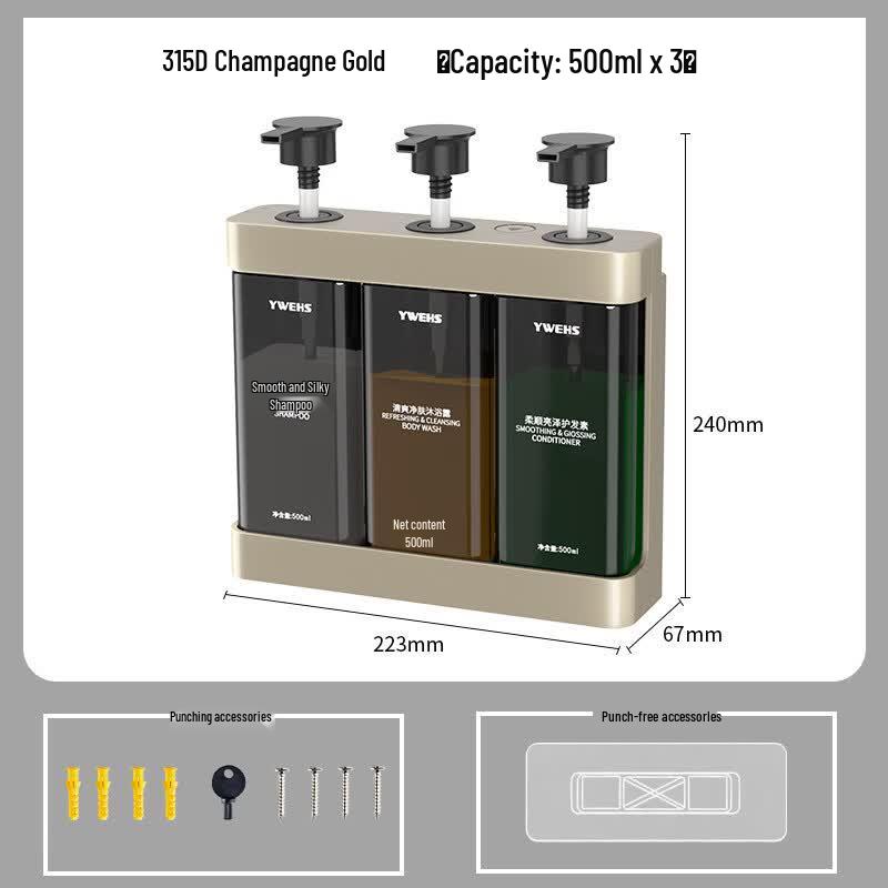 YWEHS Wall-Mounted Press-Type Soap Dispenser Set