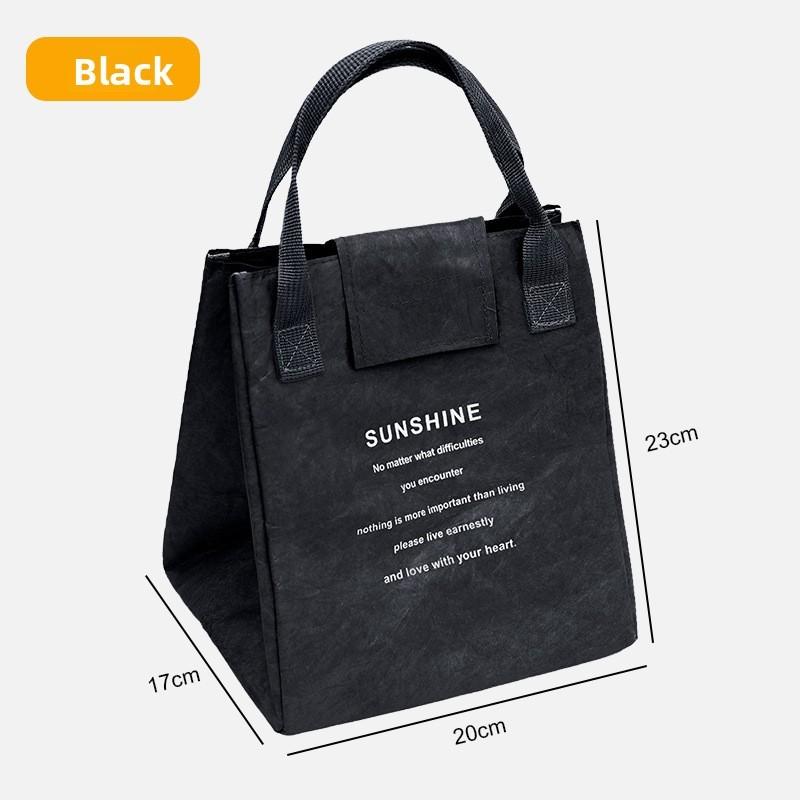

Modern Material Dupont Minimalist Style Letter Lunch Tote For School Commuting чёрный