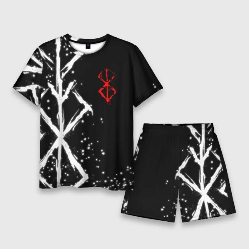 

Anime Berserk 3D Print Summer Men s T-Shirt Shorts Set Short Sleeve Tee Beach Shorts 2 Pcs Set Oversized Vacation Tracksuit Suit 6XL