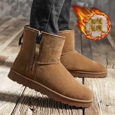 2025 stivali da neve smerigliati da uomo invernali caldi in velluto antiscivolo ispessiti scarpe di cotone alte scarpe a pagnotta stivaletti