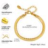 Dainty Bamboo Chain Flat Snake Chain Bracelet for Women,Gold Color Stainless Steel Double Layer Bracelets,Fashion Jewelry Gift