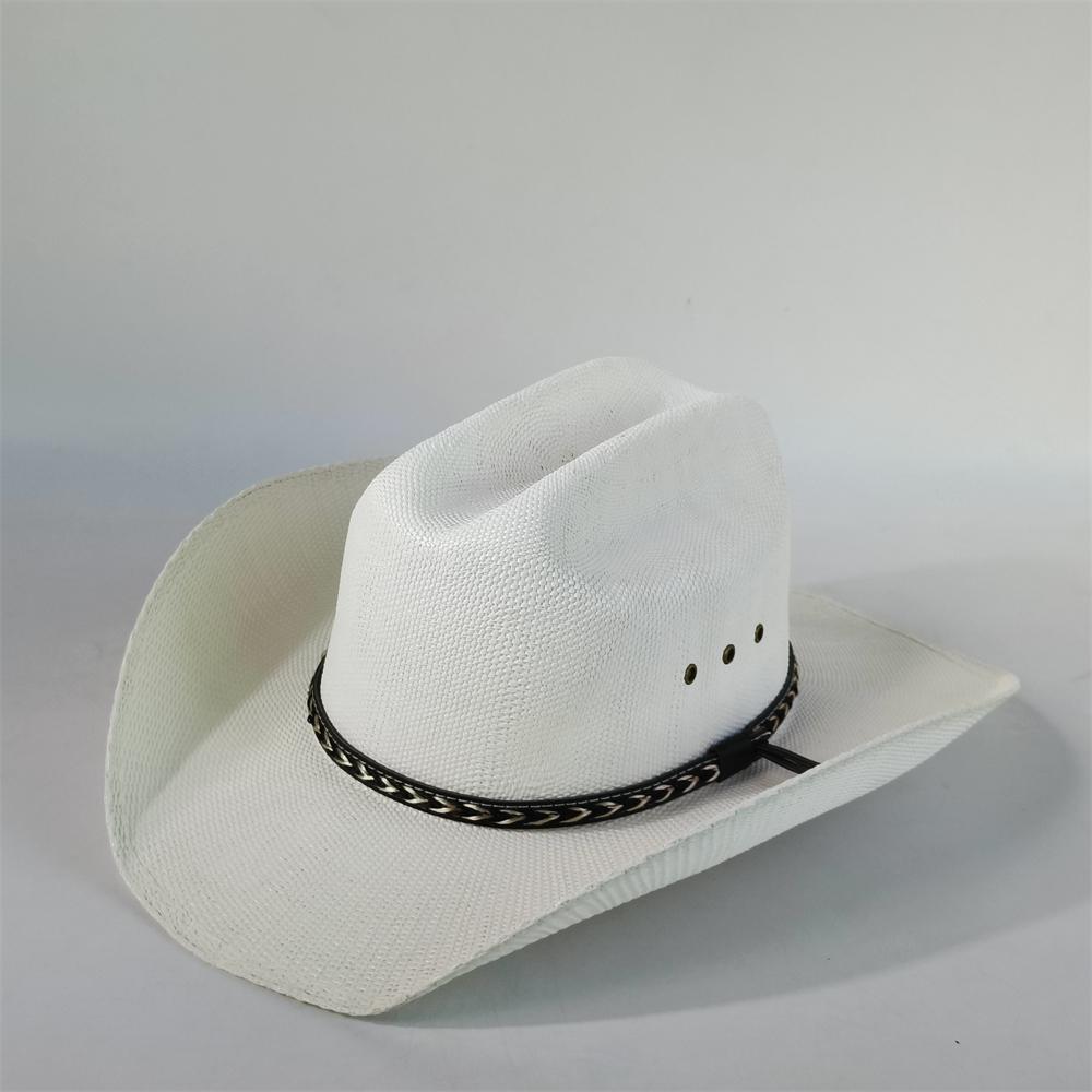 Men Stiff Cowboy Straw hat women wide Brim Pasture straw hat cowboy solid Outdoor summer Sun hat Jazz sombrero vaquero hombre