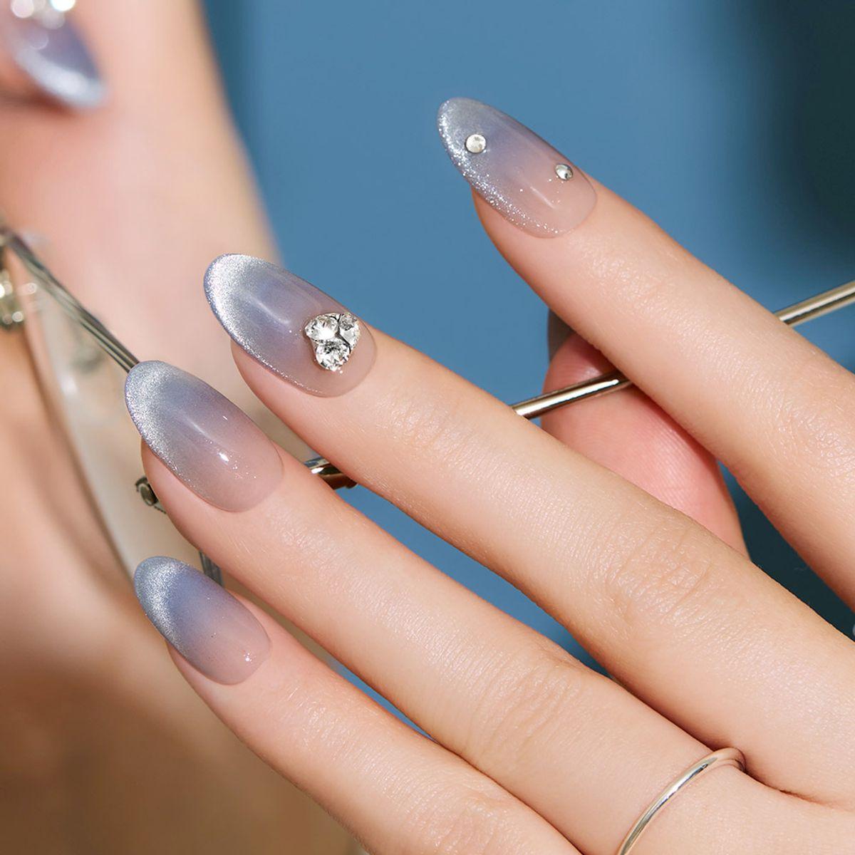 Magic Press Shadow Blue (Almond) Nail Tips