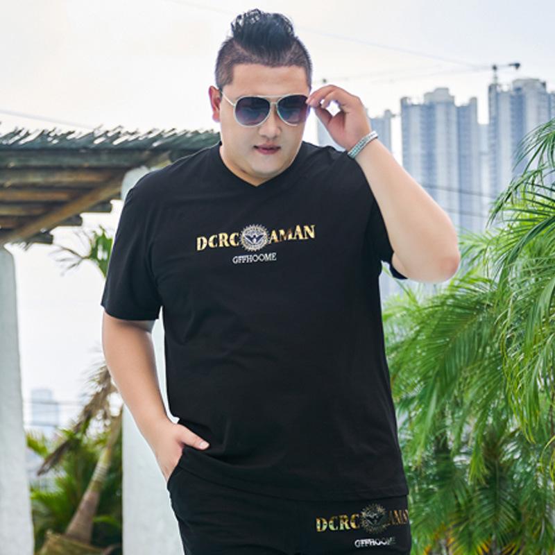 

Fatty мужская свободная футболка больших размеров Fat Guy, очень большая популярная хлопковая футболка из ледяного шелка, молодежный топ, летний 7XL чёрный