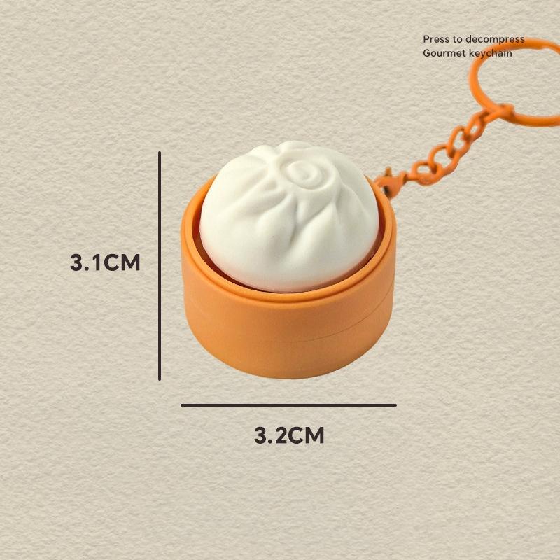 Mini Porte-clés Gourmand Décompression Jouet Anti-stress Mignon Burger Sushi Avocat Durian Pendentif Sac à Dos Décor