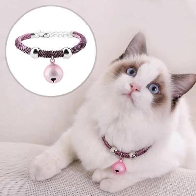 Creative Pets Necklace Cat Collar Dog Bell Collar Pet Cats Kitten Dog Puppy Lovely Nylon Necklaces Bells Collars Extension Chain