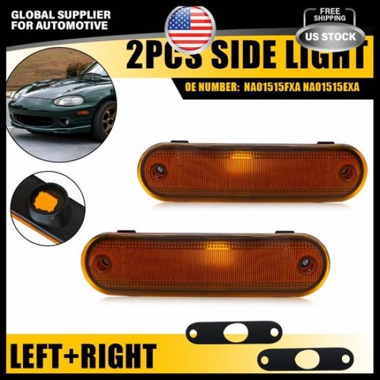 Amber Front Side Marker Signal Light Reflector For 1990-2005 Mazda Miata MX-5