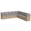 VidaXL Garden Lounge Set with Cushions 9 Pcs Beige Braided Resin 3217779