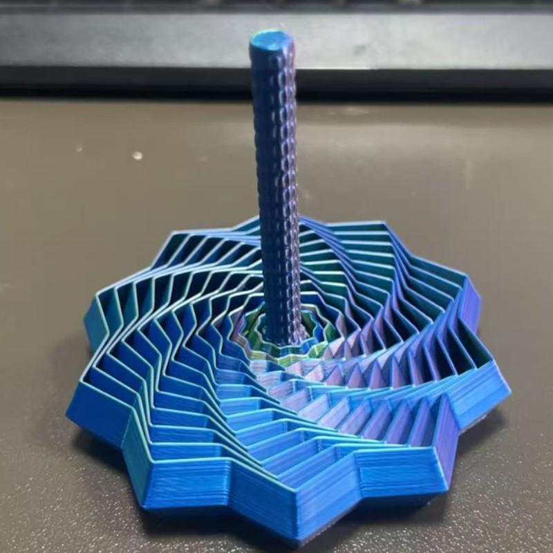 3D Printed Carrot Tower Decompression Toy for Children's Puzzle with Handle Spiral Desktop Star Shaped Expanded Sensory Toy
