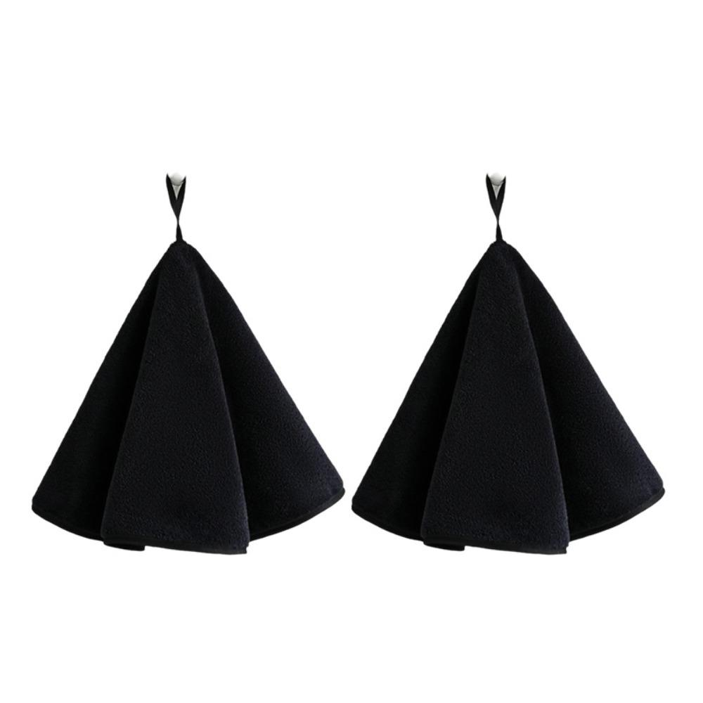 2PCS Super Absorbent Hand Towel Hanging Bath Towel Morden Round Kitchen Towel  Washbasin