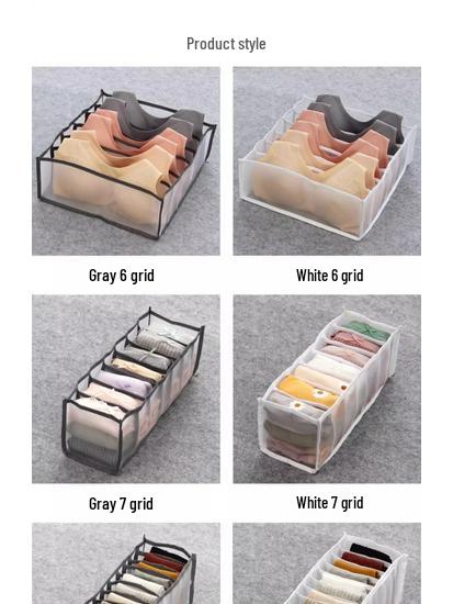 Underwear Storage Box: Foldable Organizer for Bras, Panties, and Socks with Dividers for Women's Drawers