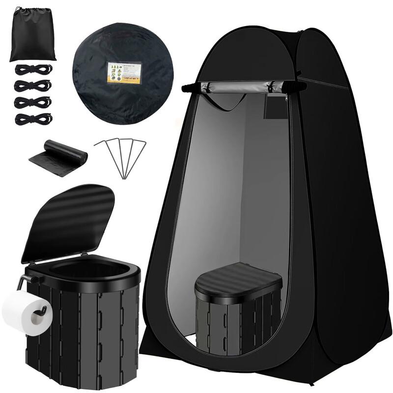 OEING Portable Outdoor Toilet with Privacy Tent