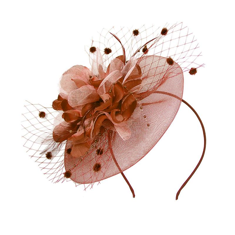 1 Stück Haaraccessoires Stilvolles Netz Damen Feder Hochzeit Teeparty Fascinator Hut Blume Haarspange