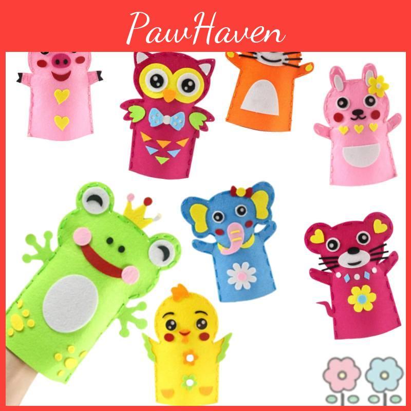 Children's Diy Craft Kit Non-woven Fabric Cartoon Animal Hand Puppets Kindergarten Handicraft Toy Set Characters)