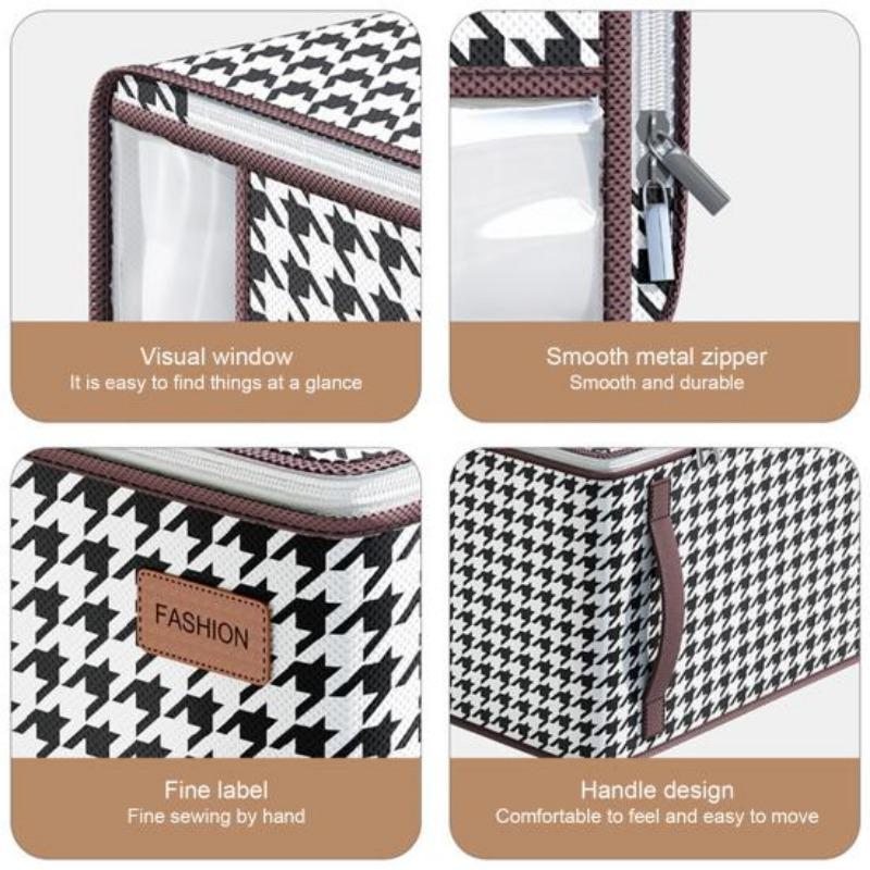 Quilt Bag Visible Window Household Supplies Easy Access Reinforced Handle Quilt Organizer Convenient Organizing Non-woven Fabric