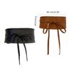 Ladies Underbust Corset PU Leather Wide Waist Belt with Self Tie Rope Universal Women Formal Dress Shirt Coat Corset