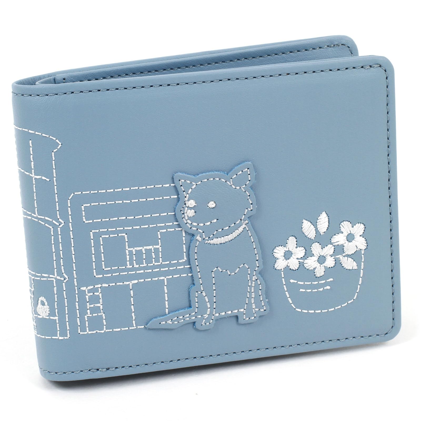 

Motomachi Dog Bifold Wallet PH0803 Blue Gray 84845 [Kitamura] (Chihuahua)