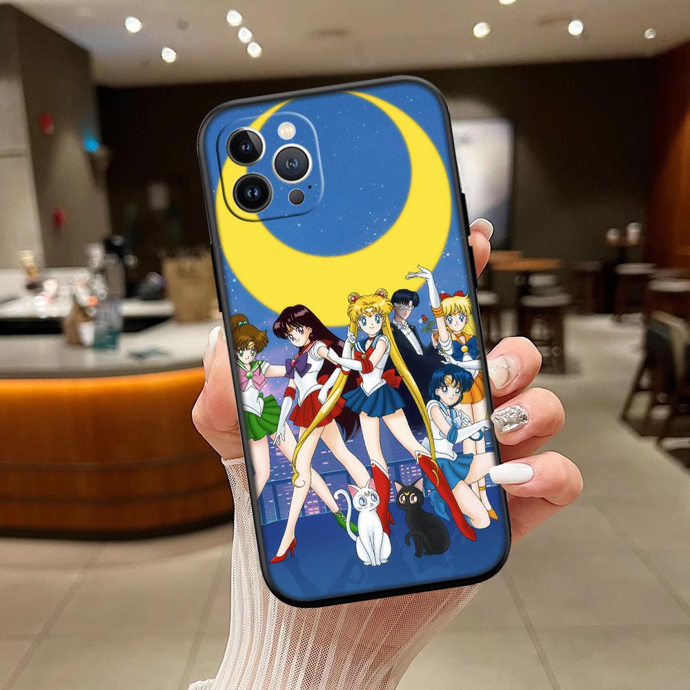 S-Sailors M-Moon Phone Case for Samsung Galaxy A11 A12 A13 A15 A52S A53 A55 A56 A70 A71 A72 A73 F06 F16 F56 S10 Plus S10e