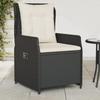 VidaXL Garden Reclining Chairs Set of 2 Black Wicker, Reclining Garden Chair, Recliner Chair of 368652