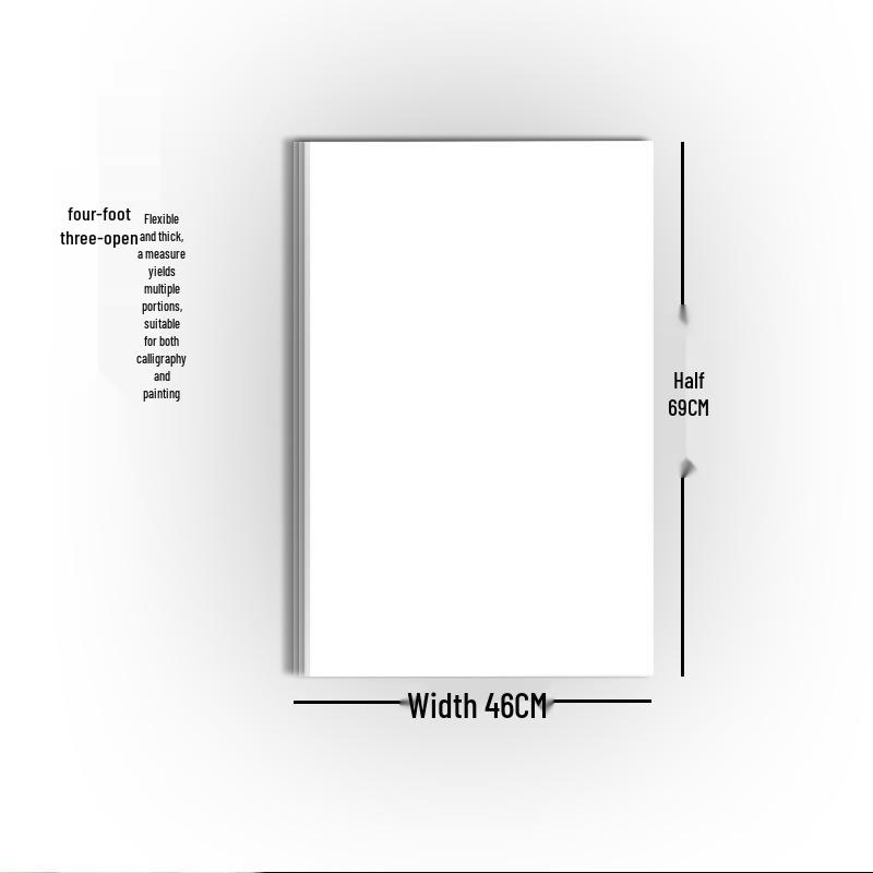 White Xuan Paper for Calligraphy & Chinese Painting - Semi-Ripe/Raw, Ideal for Brush Writing & Fine-Brush Art.