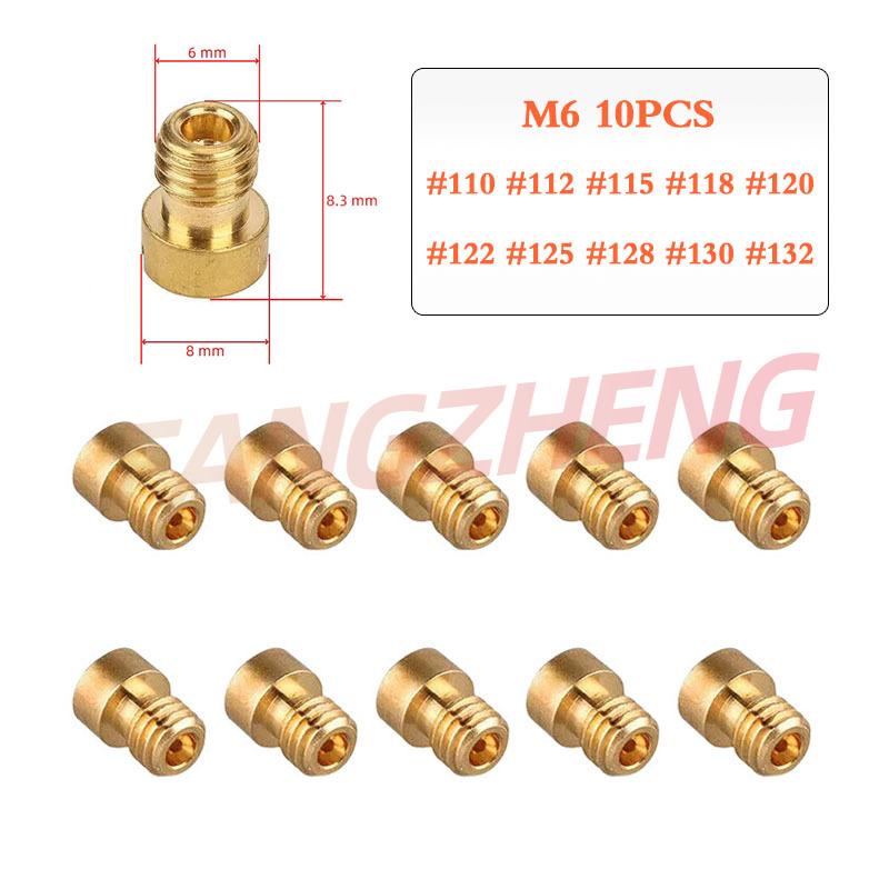 10pcs Main Jet M6 6mm #50-182 For Dellorto Carburetor PHNL/PHVA/PHBH/PHBL/PHBN/PHVB/PHBG Carb Injector Nozzle