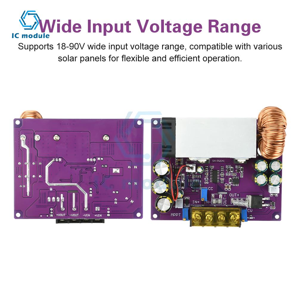 MPPT Solar-Laderegler DC 18-90V 800W Einstellbares Step-Down-Modul für Lithium-Batteriespeicher in Solaranlagen
