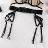 Sexy European & American Cross-Stitched Underwire Lingerie Three-Piece Set