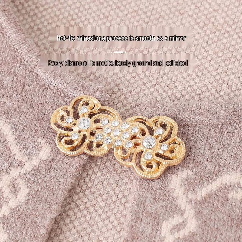 Elegant Floral Knit Two-Piece Cardigan Set for Mature Women