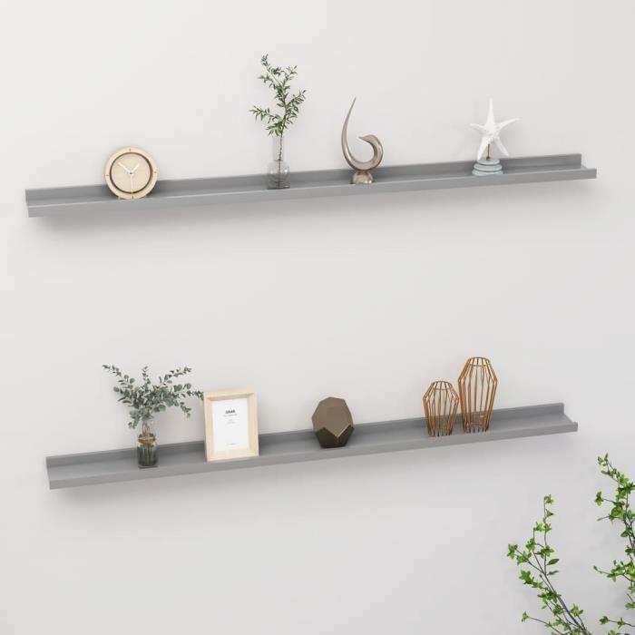 VidaXL Étagères murales 2 pcs Gris 115x9x3 cm