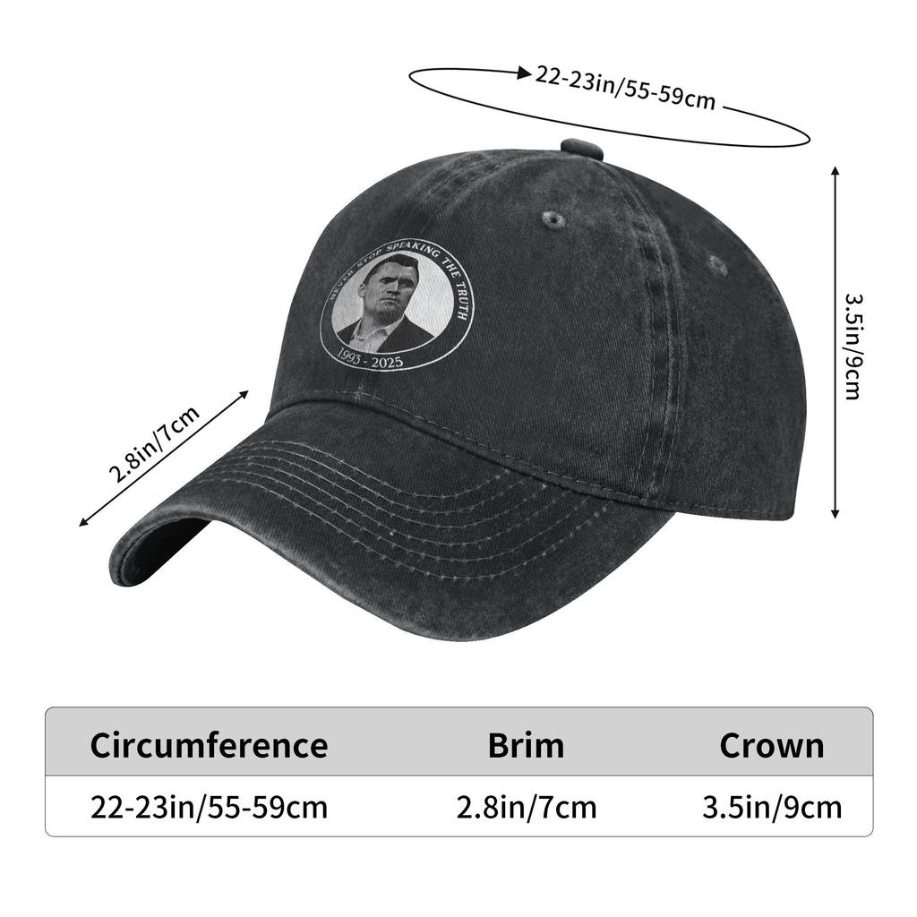 Justice for Charlie Kirk Baseball Cap Classic Distressed Denim  Sun Cap Unisex Outdoor Workouts Adjustable Fit Hats Cap