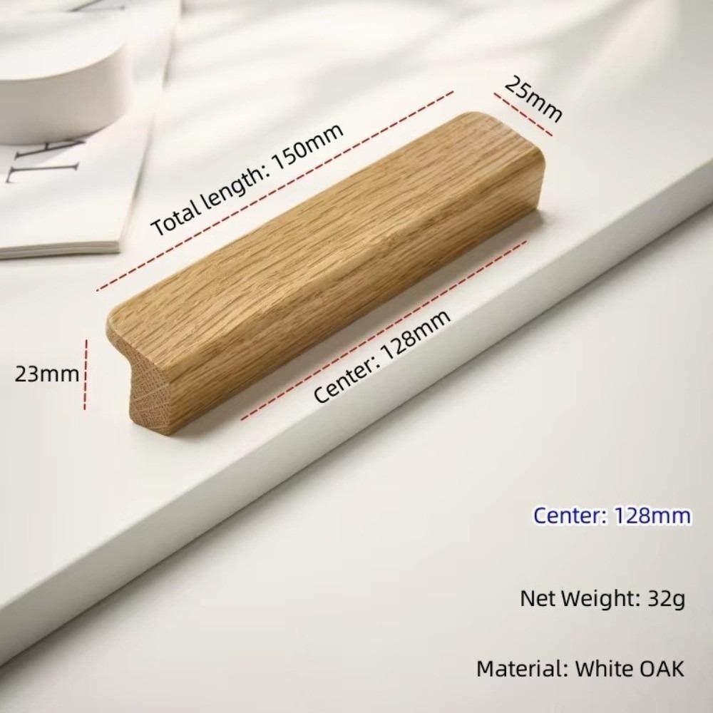 L Shaped Cabinet Pull Oak Walnut Bar Handle Elegant Wooden Knob